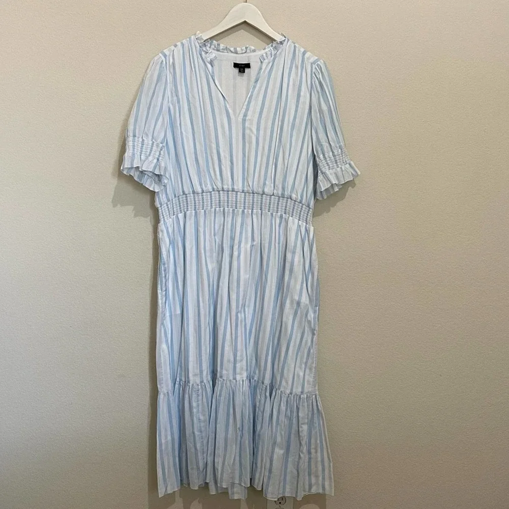 J. Crew Smocked Ruffle Dress - Picture 6 of 8